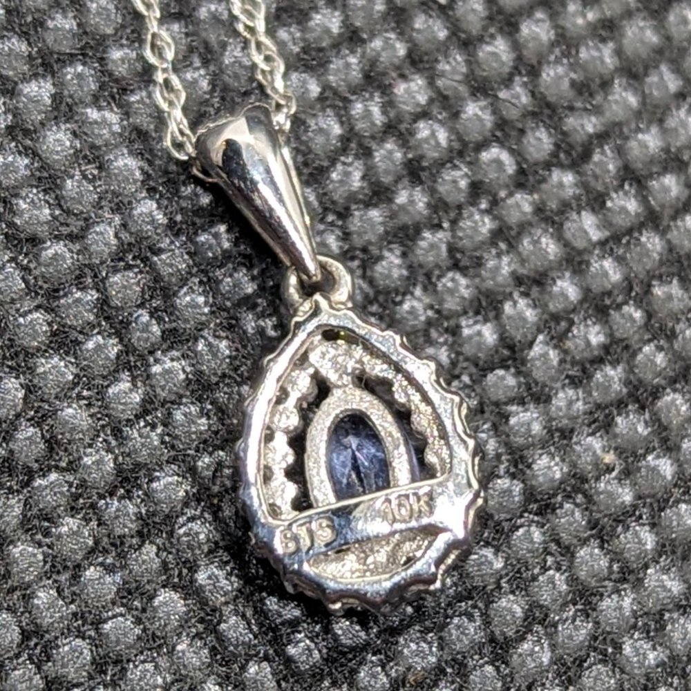 10k Tanzanite Necklace Oval with chain - Picture 2 of 5